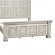 Pemberly Row King Panel Bed with Crown Molding and Block Feet in White Stone