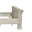Pemberly Row King Panel Bed with Crown Molding and Block Feet in White Stone