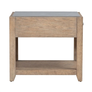 Pemberly Row 3 Piece Cocktail and End Table Set with Tile Inserts in Brown