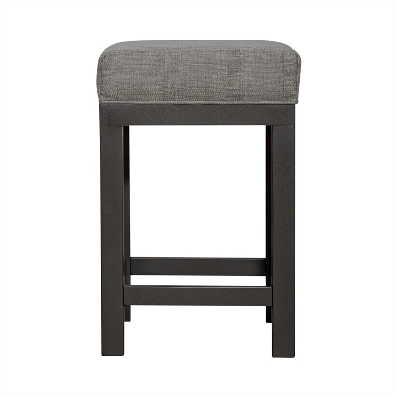 Pemberly Row Upholstered Console Stool Set of 3 with Padded Seat in Gray