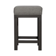Pemberly Row Upholstered Console Stool Set of 3 with Padded Seat in Gray