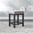 Pemberly Row Upholstered Console Stool Set of 3 with Padded Seat in Gray