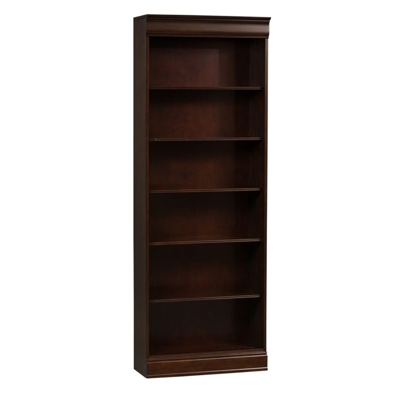 Pemberly Row Jr Executive 84 Inch Bookcase with Adjustable Shelves in Cognac