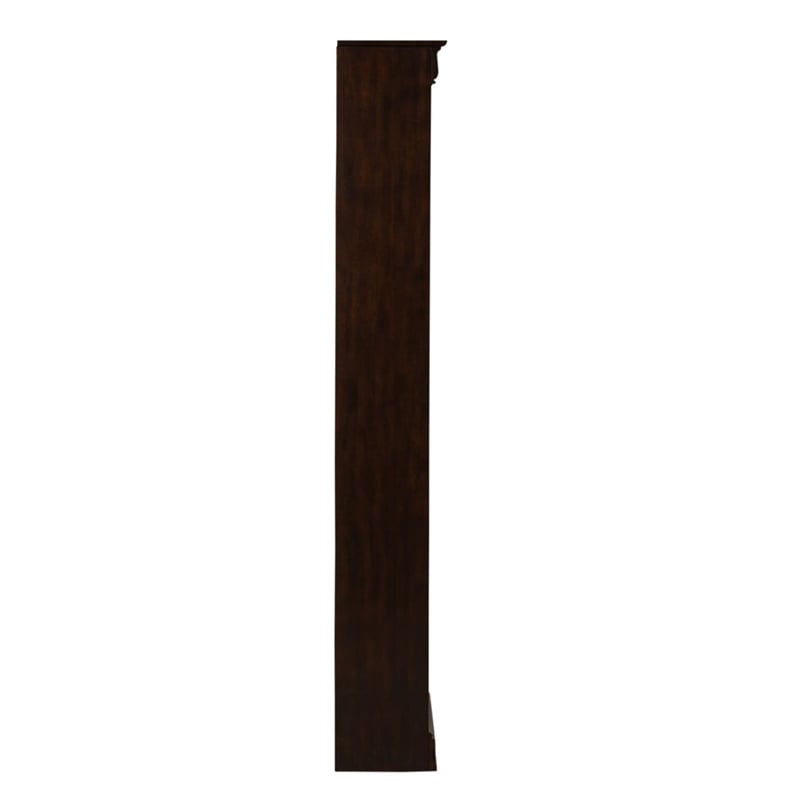 Pemberly Row Jr Executive 84 Inch Bookcase with Adjustable Shelves in Cognac