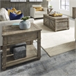 Pemberly Row 3 Piece Trunk Cocktail and End Table Set with Storage in Brown