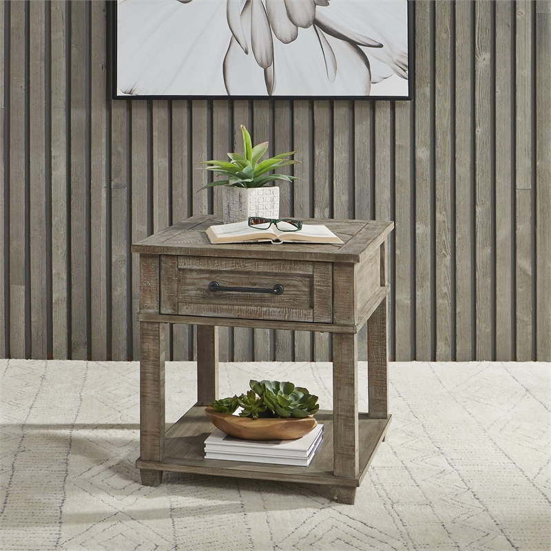 Pemberly Row 3 Piece Trunk Cocktail and End Table Set with Storage in Brown