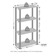 Pemberly Row 4-Tier Storage Corner Shelf with Wood Slats in Light Wood