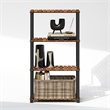 Pemberly Row 4-Tier Storage Corner Shelf with Wood Slats in Light Wood