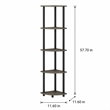 Pemberly Row 5-Tier Corner Display Rack Shelving Unit in Grey Oak