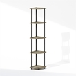 Pemberly Row 5-Tier Corner Display Rack Shelving Unit in Grey Oak