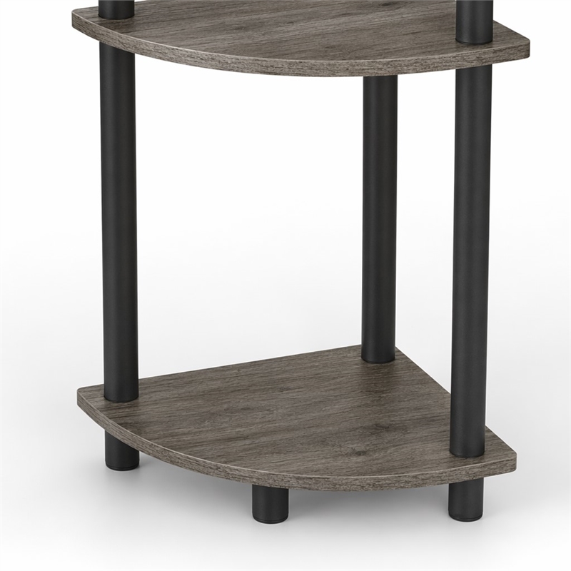 Pemberly Row 5-Tier Corner Display Rack Shelving Unit in Grey Oak