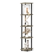 Pemberly Row 5-Tier Corner Display Rack Shelving Unit in Grey Oak
