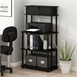 Pemberly Row 5-Tier Printer Stand with Shelf Cabinet in Dark Americano