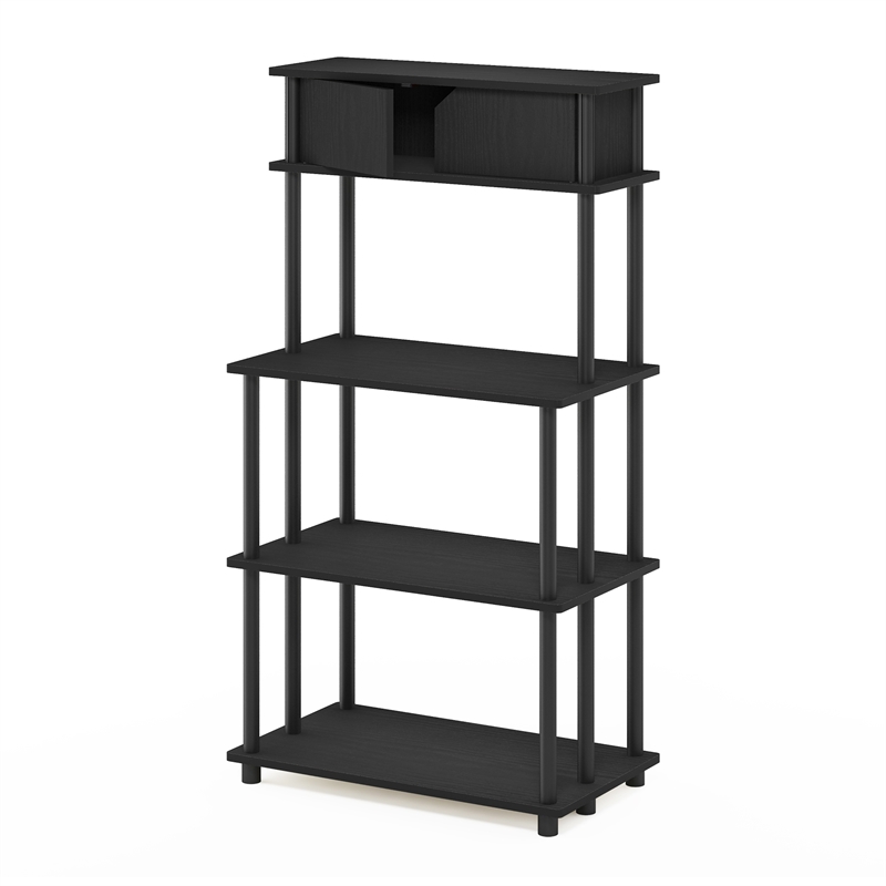 Pemberly Row 5-Tier Printer Stand with Shelf Cabinet in Dark Americano
