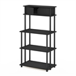 Pemberly Row 5-Tier Printer Stand with Shelf Cabinet in Dark Americano