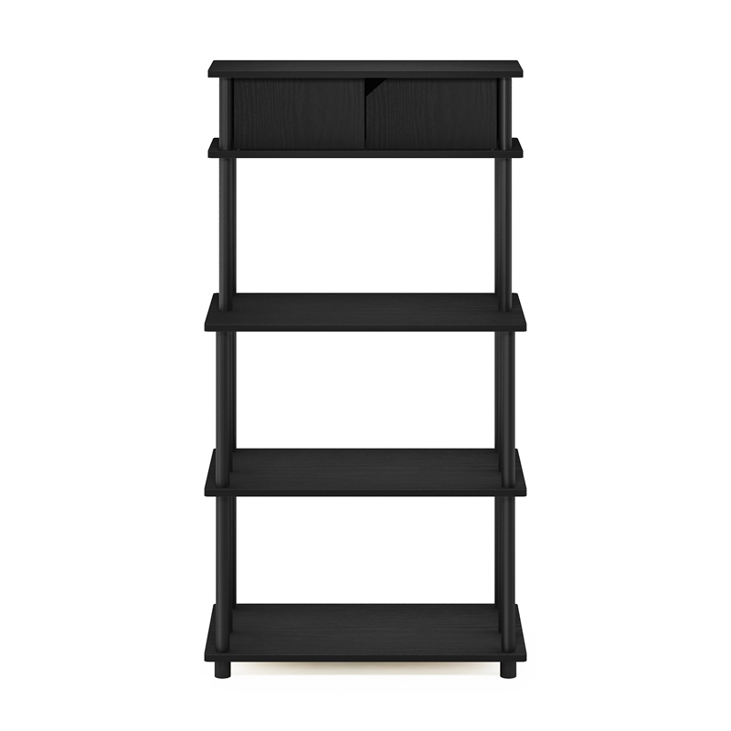 Pemberly Row 5-Tier Printer Stand with Shelf Cabinet in Dark Americano
