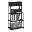 Pemberly Row 5-Tier Printer Stand with Shelf Cabinet in Dark Americano