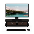 Pemberly Row Monitor Stand with Foldable Bins in Espresso/Black