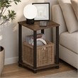 Pemberly Row 2-Tier Open Shelf Toolless Square Nightstand in Walnut