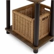 Pemberly Row 2-Tier Open Shelf Toolless Square Nightstand in Walnut