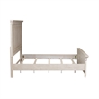 Pemberly Row Antique White King Panel Bed with Heavy Crown and Tapered Feet