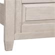 Pemberly Row Antique White King Panel Bed with Heavy Crown and Tapered Feet