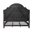 Pemberly Row Saddle Brown King Upholstered Bed with Arched Crown Detail
