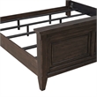 Pemberly Row Saddle Brown King Upholstered Bed with Arched Crown Detail