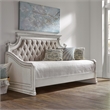 Pemberly Row White Twin Daybed with Framed End Panels and Scrolled Cap Rail
