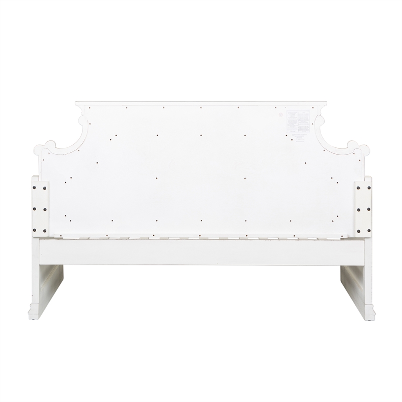 Pemberly Row White Twin Daybed with Framed End Panels and Scrolled Cap Rail