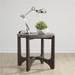 Pemberly Row Dark Brown End Table with Concrete Composite Tops and Shaped Legs
