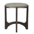 Pemberly Row Dark Brown End Table with Concrete Composite Tops and Shaped Legs