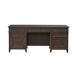 Pemberly Row Jr Executive Credenza in Rubberwood Saddle Brown Finish
