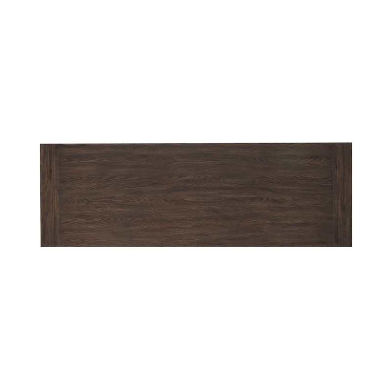 Pemberly Row Jr Executive Credenza in Rubberwood Saddle Brown Finish