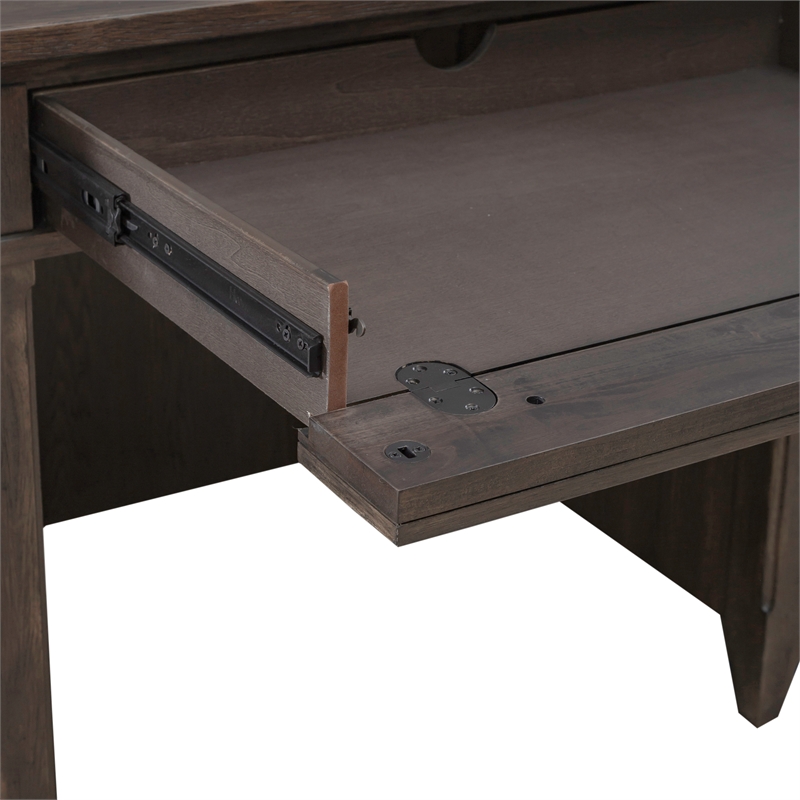 Pemberly Row Jr Executive Credenza in Rubberwood Saddle Brown Finish
