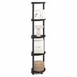 Pemberly Row 5 Tier Corner Bookshelf with Tool-Free Assembly in Black Espresso