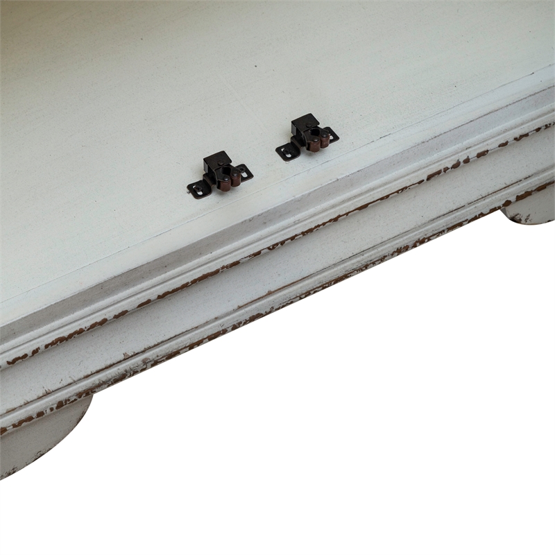 Pemberly Row Accent Cabinet with Rounded Pilasters and Distressing in White