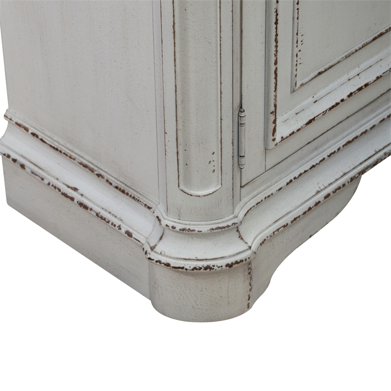 Pemberly Row Accent Cabinet with Rounded Pilasters and Distressing in White