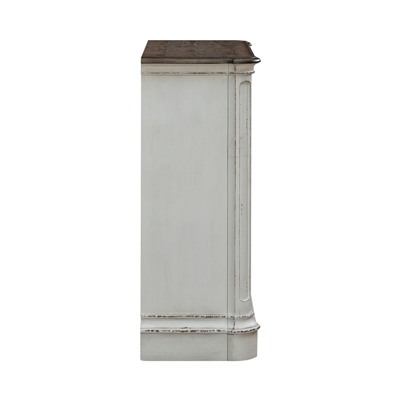 Pemberly Row Accent Cabinet with Rounded Pilasters and Distressing in White