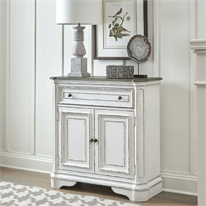 Pemberly Row Accent Cabinet with Rounded Pilasters and Distressing in White