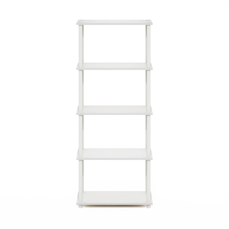 Pemberly Row 5-Tier Multipurpose Shelf Display Rack in White with Open Design