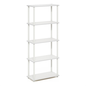 Pemberly Row 5-Tier Multipurpose Shelf Display Rack in White with Open Design