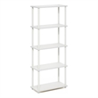 Pemberly Row 5-Tier Multipurpose Shelf Display Rack in White with Open Design