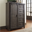 Pemberly Row Dark Gray Sliding Door Chest with Dovetail Construction