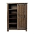 Pemberly Row Dark Gray Sliding Door Chest with Dovetail Construction