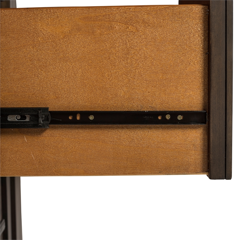 Pemberly Row Dark Gray Sliding Door Chest with Dovetail Construction