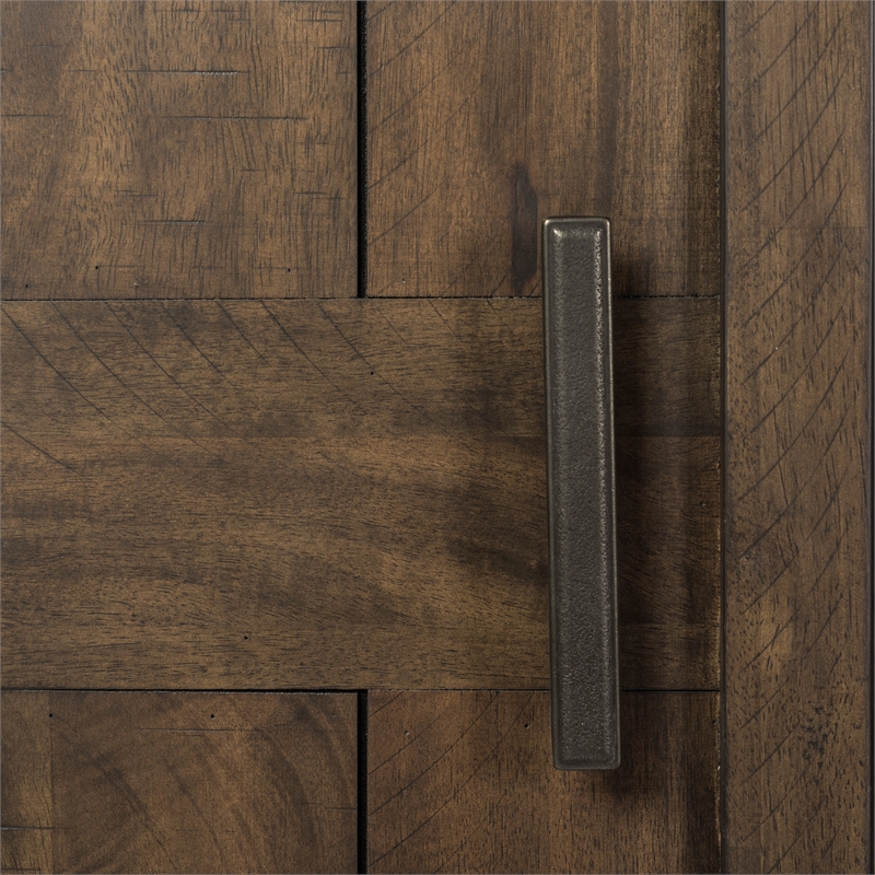 Pemberly Row Dark Gray Sliding Door Chest with Dovetail Construction