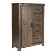 Pemberly Row Dark Gray Sliding Door Chest with Dovetail Construction