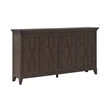 Pemberly Row Hall Buffet with Chippendale Fretwork in Saddle Brown