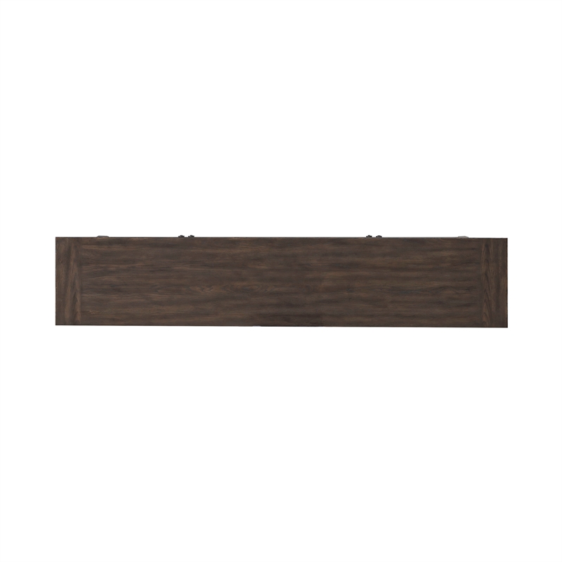 Pemberly Row Hall Buffet with Chippendale Fretwork in Saddle Brown